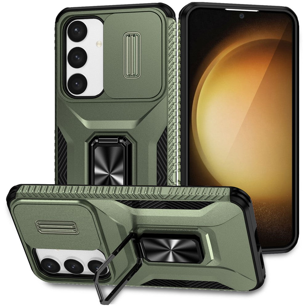 For Samsung Galaxy S24 Case Kickstand PC+TPU Phone Cover Support Magnetic Car Mount