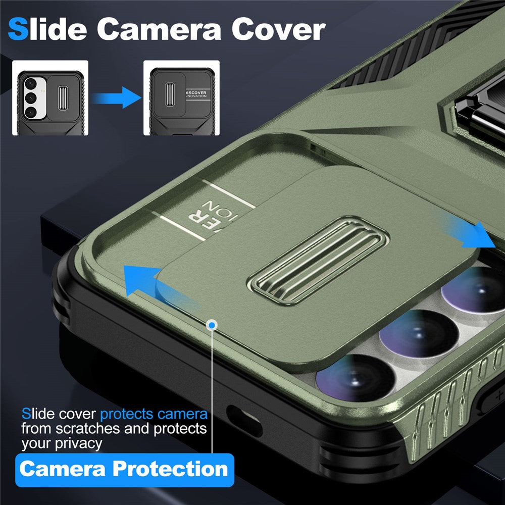 For Samsung Galaxy S24 Case Kickstand PC+TPU Phone Cover Support Magnetic Car Mount