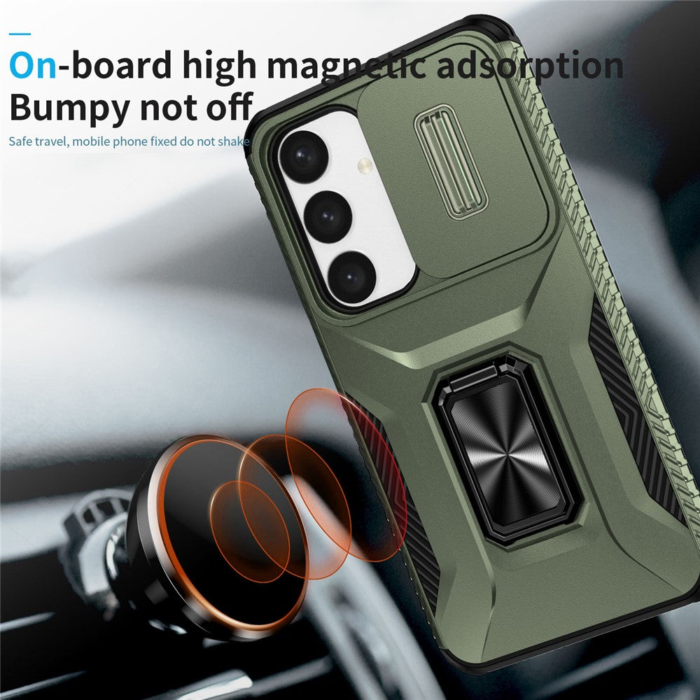 For Samsung Galaxy S24 Case Kickstand PC+TPU Phone Cover Support Magnetic Car Mount