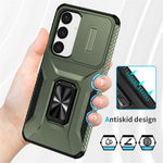 For Samsung Galaxy S24 Case Kickstand PC+TPU Phone Cover Support Magnetic Car Mount