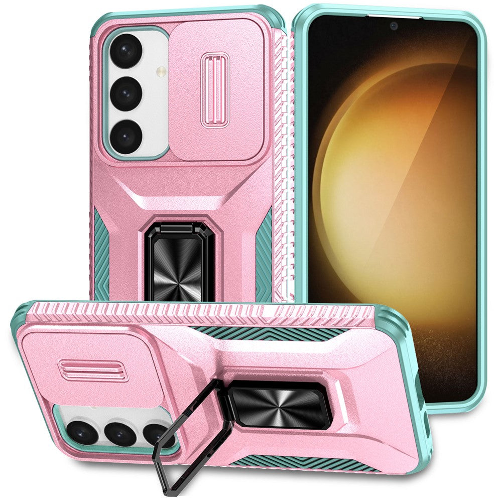For Samsung Galaxy S24 Case Kickstand PC+TPU Phone Cover Support Magnetic Car Mount