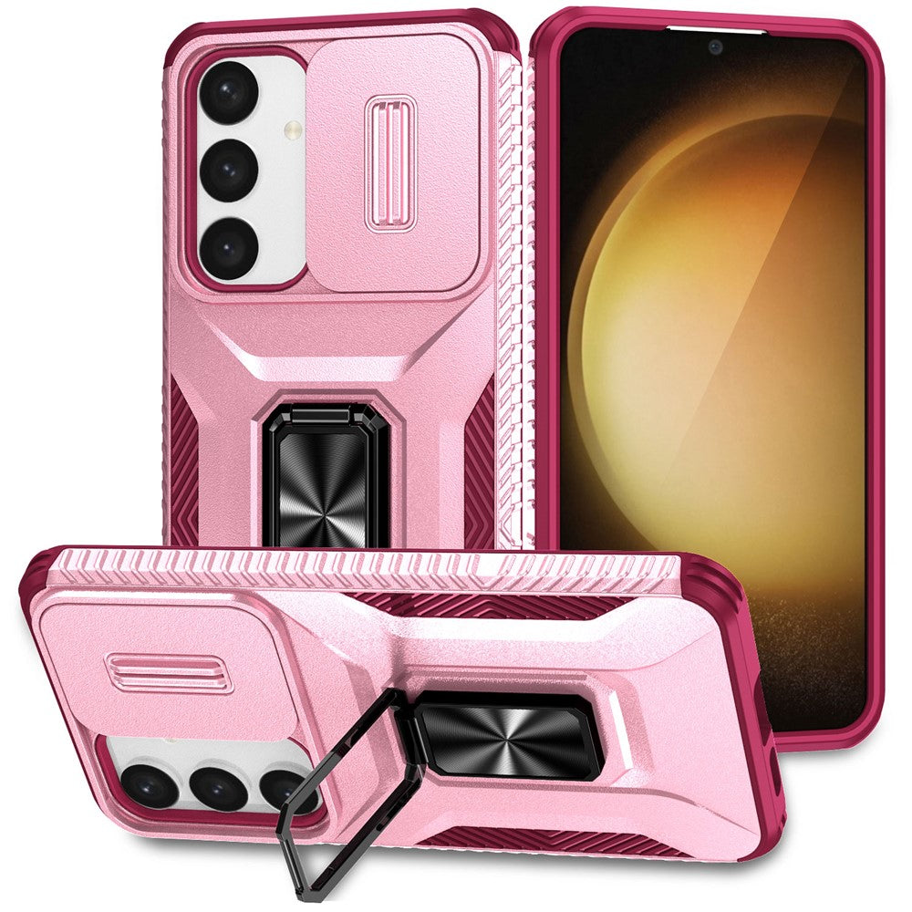 For Samsung Galaxy S24 Case Kickstand PC+TPU Phone Cover Support Magnetic Car Mount