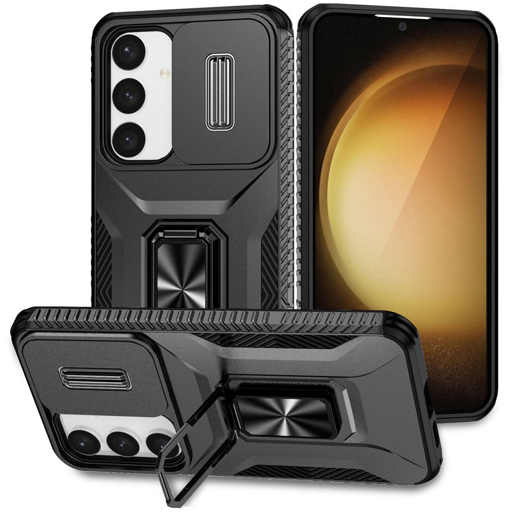 For Samsung Galaxy S24 Case Kickstand PC+TPU Phone Cover Support Magnetic Car Mount