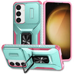 For Samsung Galaxy S24 Case Kickstand PC+TPU Phone Cover Support Magnetic Car Mount