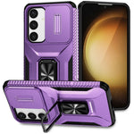 For Samsung Galaxy S24 Case Kickstand PC+TPU Phone Cover Support Magnetic Car Mount