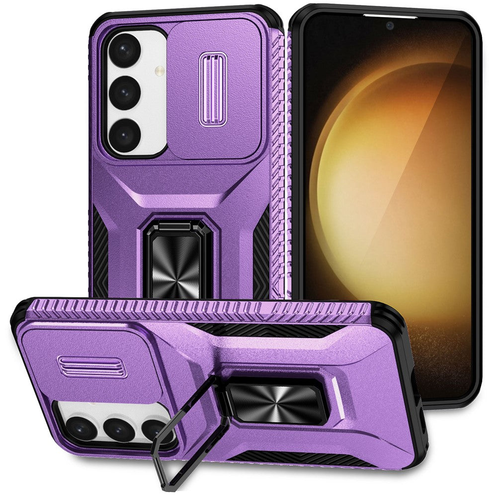 For Samsung Galaxy S24 Case Kickstand PC+TPU Phone Cover Support Magnetic Car Mount