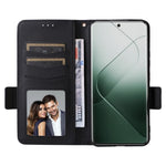 For Xiaomi 14 Pro Wallet Phone Case Magnetic Litchi Texture PU Leather Phone Cover with Strap