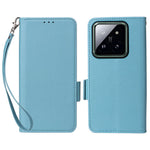 For Xiaomi 14 Pro Wallet Phone Case Magnetic Litchi Texture PU Leather Phone Cover with Strap
