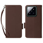 For Xiaomi 14 Pro Wallet Phone Case Magnetic Litchi Texture PU Leather Phone Cover with Strap