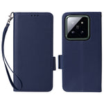 For Xiaomi 14 Pro Wallet Phone Case Magnetic Litchi Texture PU Leather Phone Cover with Strap