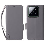 For Xiaomi 14 Pro Wallet Phone Case Magnetic Litchi Texture PU Leather Phone Cover with Strap