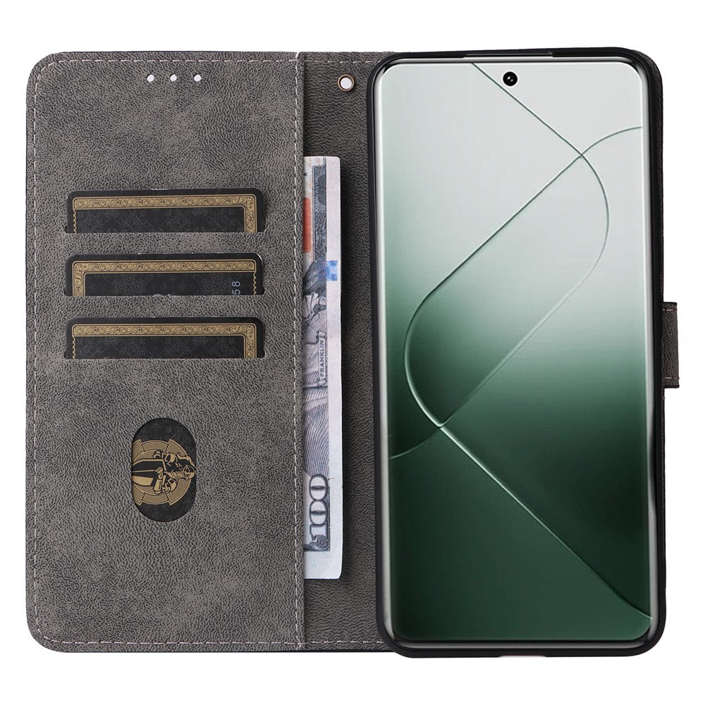 For Xiaomi 14 Pro PU Leather Smartphone Case RFID Blocking Phone Cover with Strap