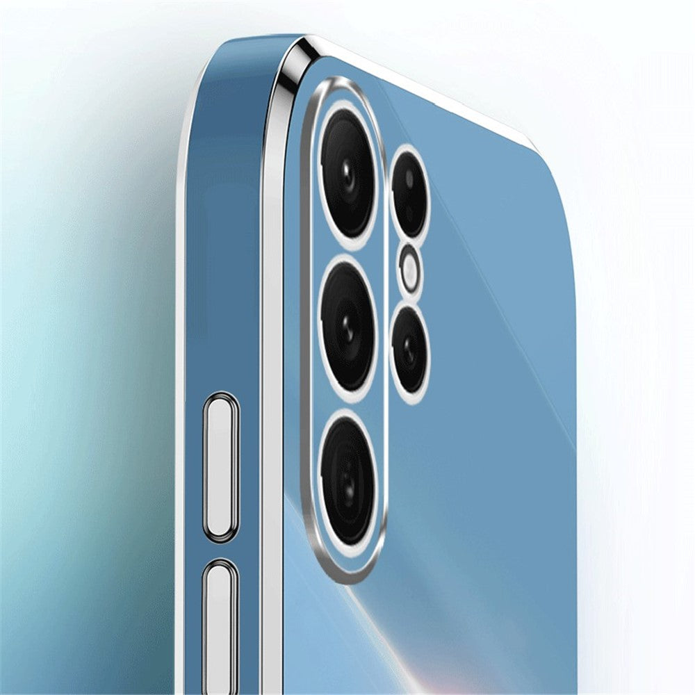 XINLI För Samsung Galaxy S24 Ultra Skal Elektropläterat TPU mobilskal med Ringstativ
