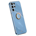 XINLI För Samsung Galaxy S24 Ultra Skal Elektropläterat TPU mobilskal med Ringstativ