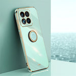XINLI For Xiaomi 14 Case Electroplated Anti-drop Phone TPU Cover with Ring Kickstand