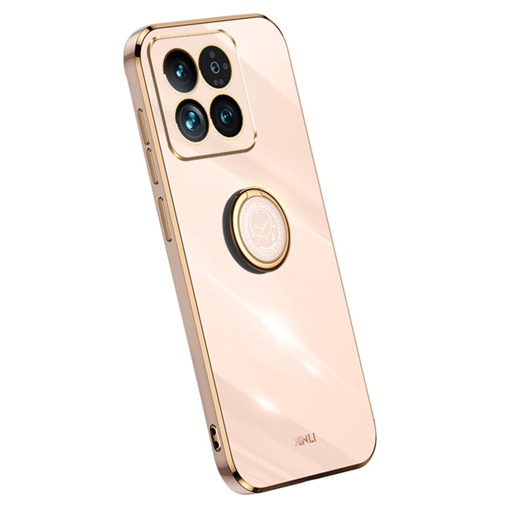 XINLI For Xiaomi 14 Pro Case Electroplated TPU Ring Kickstand Phone Cover