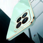 XINLI For Xiaomi 14 Pro Cover Electroplating Gold Edge TPU Anti-scratch Phone Case