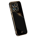 XINLI For Xiaomi 14 Pro Cover Electroplating Gold Edge TPU Anti-scratch Phone Case