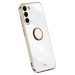 XINLI For Samsung Galaxy S24 Case Electroplated TPU Phone Ring Kickstand Back Cover