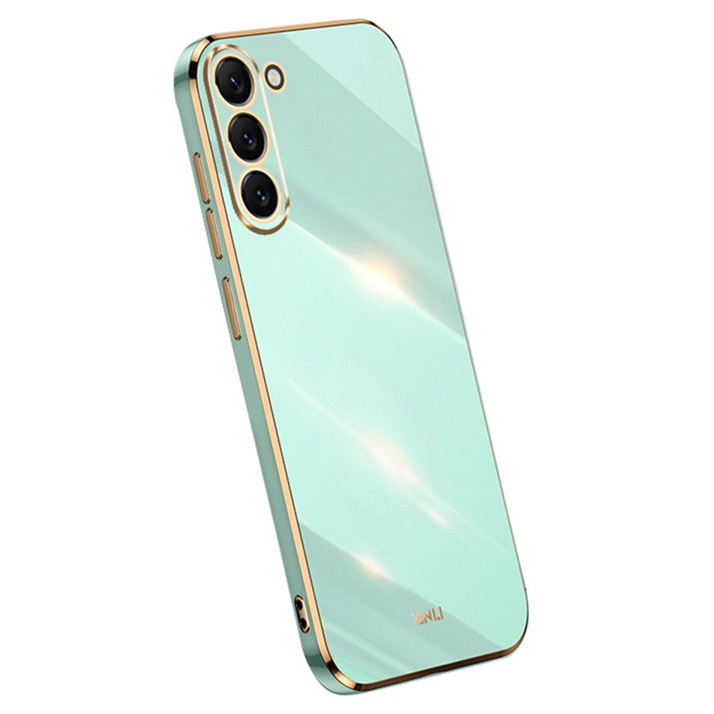 XINLI För Samsung Galaxy S24 Skal Snyggt TPU-baksida med gyllene kant