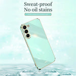 XINLI För Samsung Galaxy S24 Skal Snyggt TPU-baksida med gyllene kant