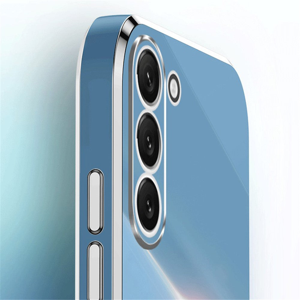 XINLI För Samsung Galaxy S24 Skal Snyggt TPU-baksida med gyllene kant