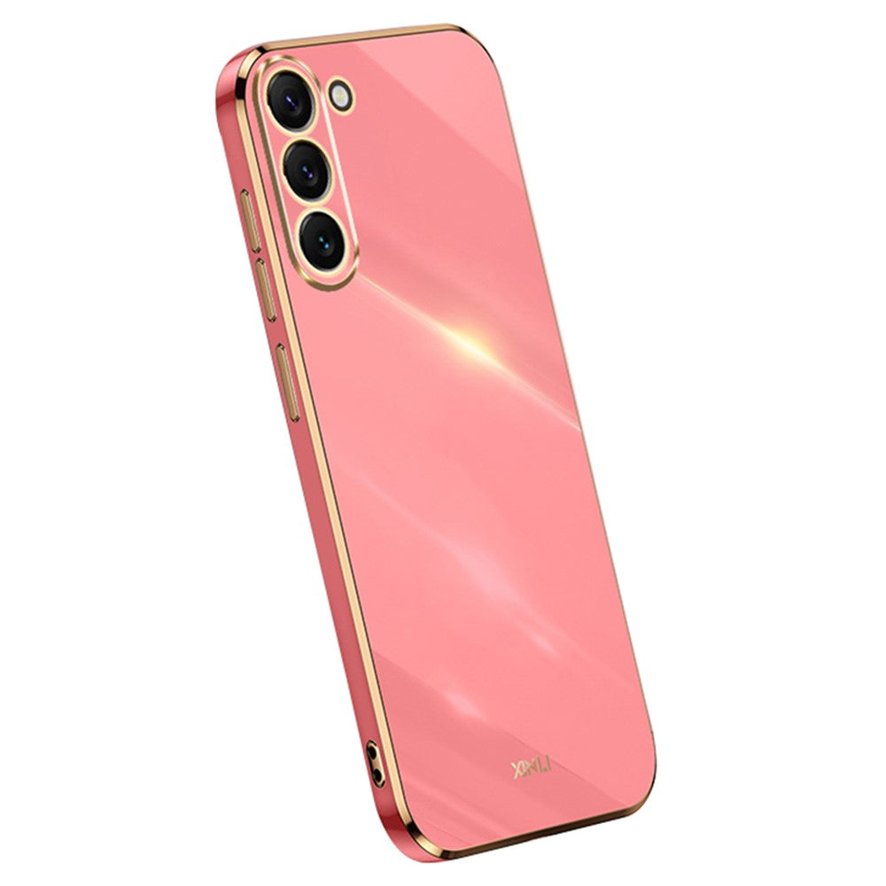 XINLI För Samsung Galaxy S24 Skal Snyggt TPU-baksida med gyllene kant