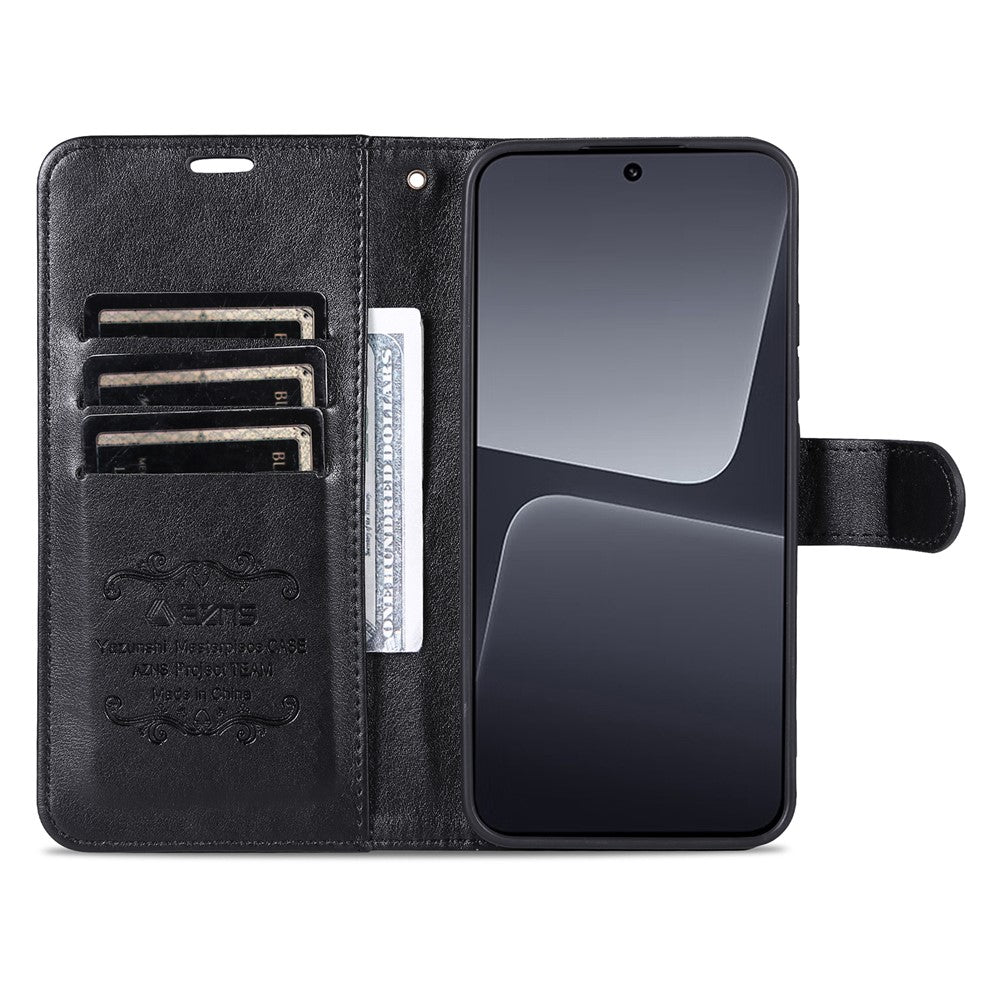 AZNS For Xiaomi 14 Case Anti-scratch Wallet TPU + PU Leather Cell Phone Cover