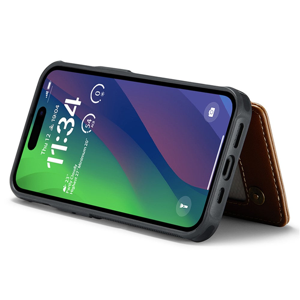 iPhone 15 Plus mobilskal CASEME C22 läderbaksida med RFID-blockerande kortplatser