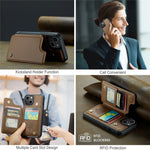 iPhone 15 Plus mobilskal CASEME C22 läderbaksida med RFID-blockerande kortplatser