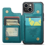 For iPhone 15 Phone Case CASEME C22 Leather Back Cover with RFID Blocking Card Slots
