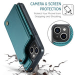 For iPhone 15 Phone Case CASEME C22 Leather Back Cover with RFID Blocking Card Slots
