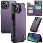 For iPhone 15 Phone Case CASEME C22 Leather Back Cover with RFID Blocking Card Slots