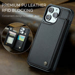 For iPhone 15 Pro Phone Case CASEME C22 Leather Back Cover with RFID Blocking Card Slots