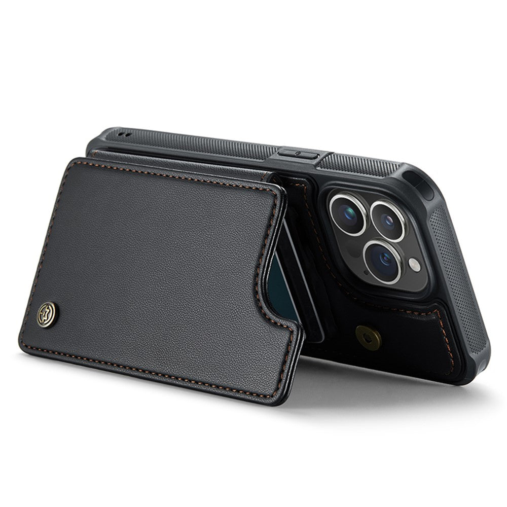 For iPhone 15 Pro Phone Case CASEME C22 Leather Back Cover with RFID Blocking Card Slots