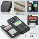 For iPhone 15 Pro Phone Case CASEME C22 Leather Back Cover with RFID Blocking Card Slots