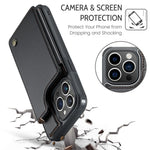 For iPhone 15 Pro Phone Case CASEME C22 Leather Back Cover with RFID Blocking Card Slots