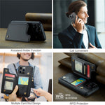 For iPhone 15 Pro Phone Case CASEME C22 Leather Back Cover with RFID Blocking Card Slots
