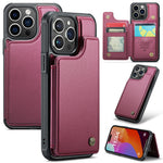 For iPhone 15 Pro Phone Case CASEME C22 Leather Back Cover with RFID Blocking Card Slots