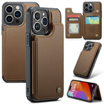 For iPhone 15 Pro Phone Case CASEME C22 Leather Back Cover with RFID Blocking Card Slots