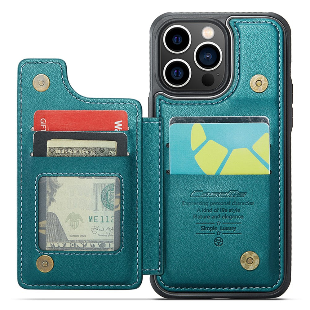 For iPhone 13 Pro Phone Case CASEME C22 Leather Back Cover with RFID Blocking Card Slots