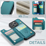 For iPhone 13 Pro Phone Case CASEME C22 Leather Back Cover with RFID Blocking Card Slots