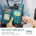 For iPhone 13 Pro Phone Case CASEME C22 Leather Back Cover with RFID Blocking Card Slots