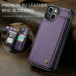 For iPhone 14 Plus Phone Case CASEME C22 Leather Back Cover with RFID Blocking Card Slots