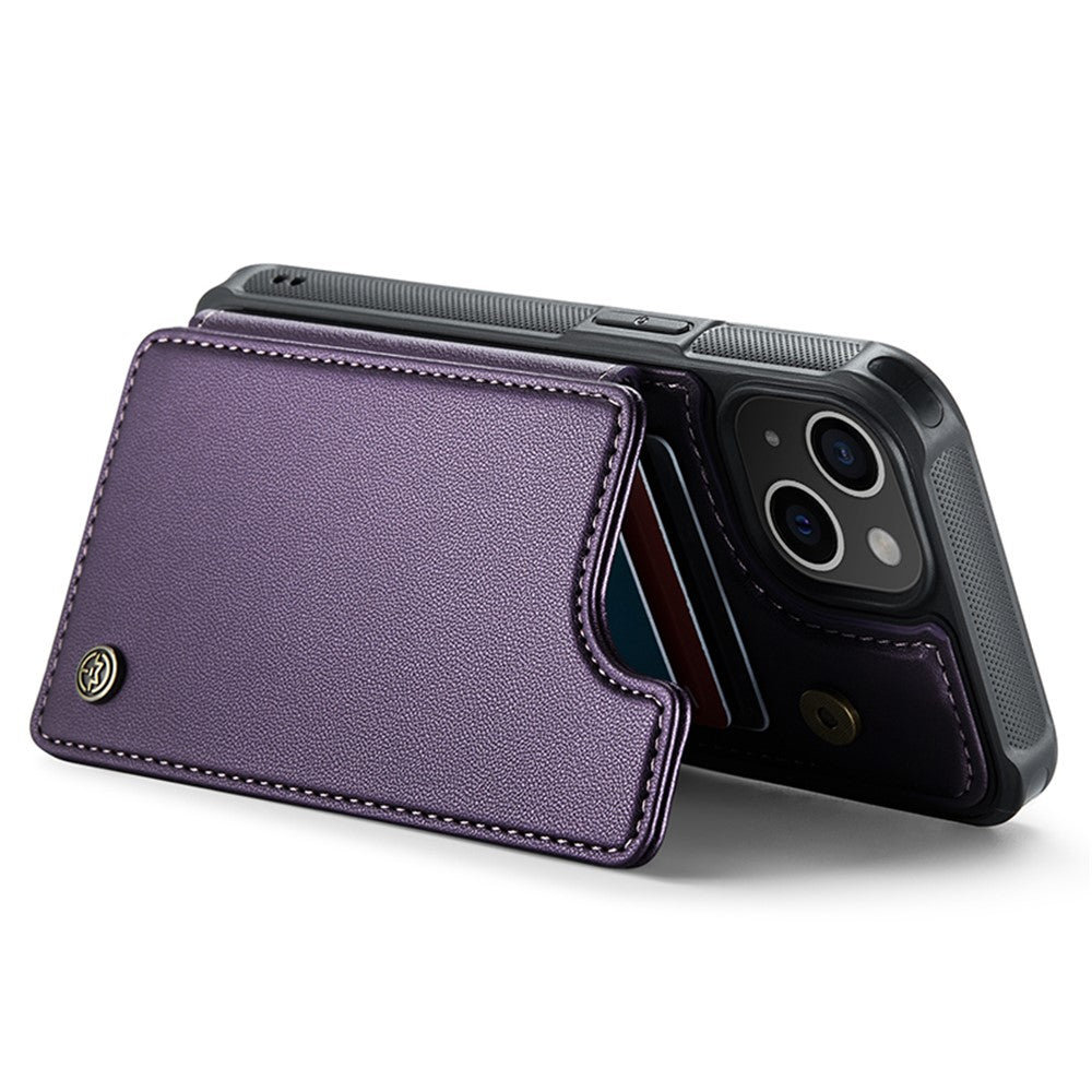 For iPhone 14 Plus Phone Case CASEME C22 Leather Back Cover with RFID Blocking Card Slots