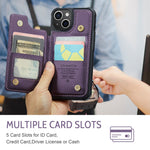 For iPhone 14 Plus Phone Case CASEME C22 Leather Back Cover with RFID Blocking Card Slots