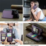 For iPhone 14 Plus Phone Case CASEME C22 Leather Back Cover with RFID Blocking Card Slots