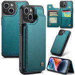 For iPhone 14 Plus Phone Case CASEME C22 Leather Back Cover with RFID Blocking Card Slots
