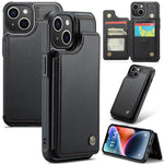 For iPhone 14 Plus Phone Case CASEME C22 Leather Back Cover with RFID Blocking Card Slots