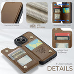 For iPhone 14 Phone Case CASEME C22 Leather Back Cover with RFID Blocking Card Slots